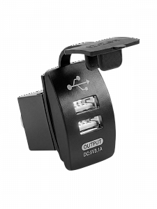 Гнездо розетка USB с белой подсветкой 12-24В TDS TS-CAU46